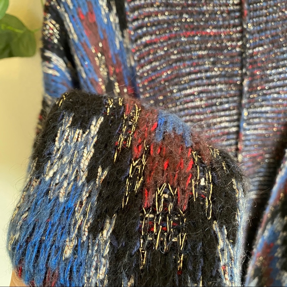 MAJE knitwear intarsia-knit zig zag cardigan coat - Picture 9 of 11